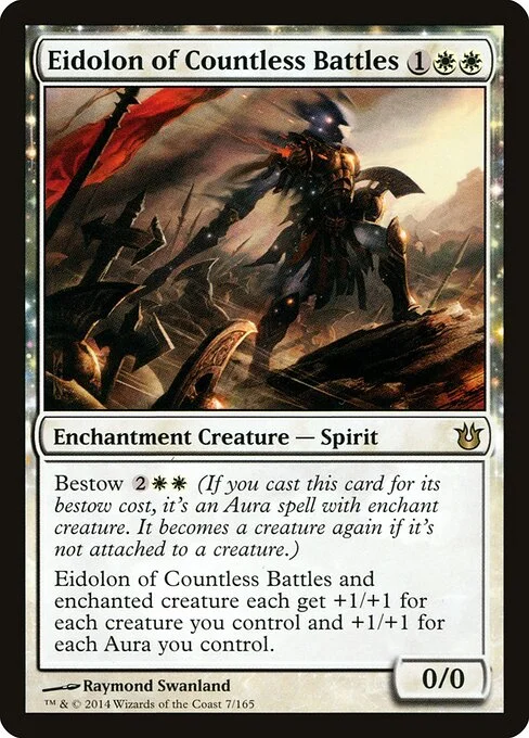 Eidolon of Countless Battles, carta Magic di tipo Enchantment Creature — Spirit illustrata da Raymond Swanland
