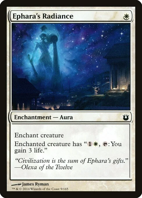 Ephara's Radiance, carta Magic di tipo Enchantment — Aura illustrata da James Ryman