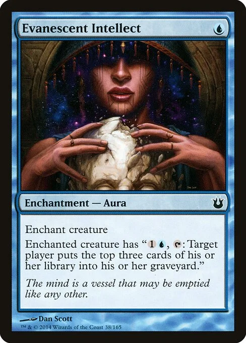 Evanescent Intellect, carta Magic di tipo Enchantment — Aura illustrata da Dan Murayama Scott