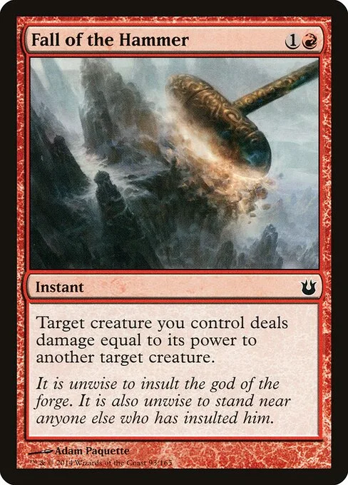 Fall of the Hammer, carta Magic di tipo Instant illustrata da Adam Paquette