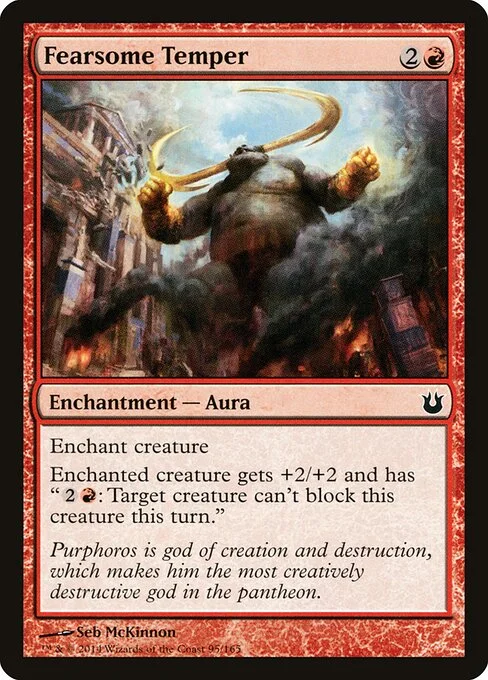 Fearsome Temper, carta Magic di tipo Enchantment — Aura illustrata da Seb McKinnon