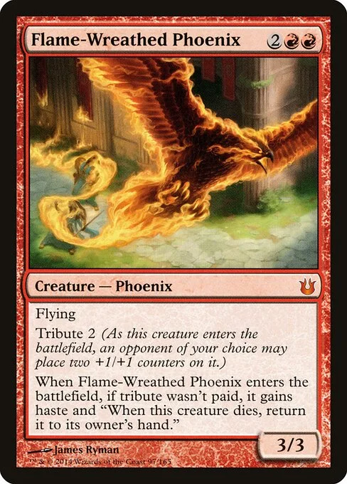 Flame-Wreathed Phoenix, carta Magic di tipo Creature — Phoenix illustrata da James Ryman