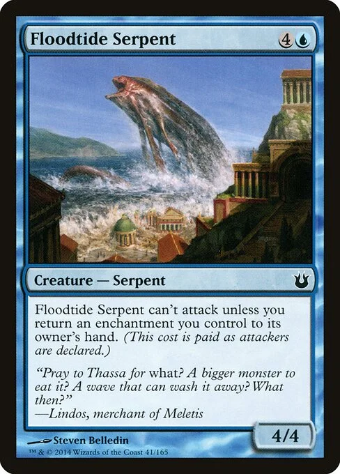 Floodtide Serpent, carta Magic di tipo Creature — Serpent illustrata da Steven Belledin
