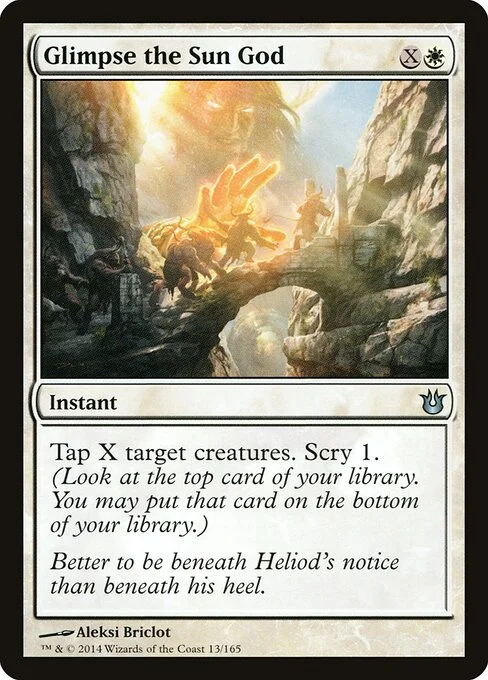 Glimpse the Sun God, carta Magic di tipo Instant illustrata da Aleksi Briclot