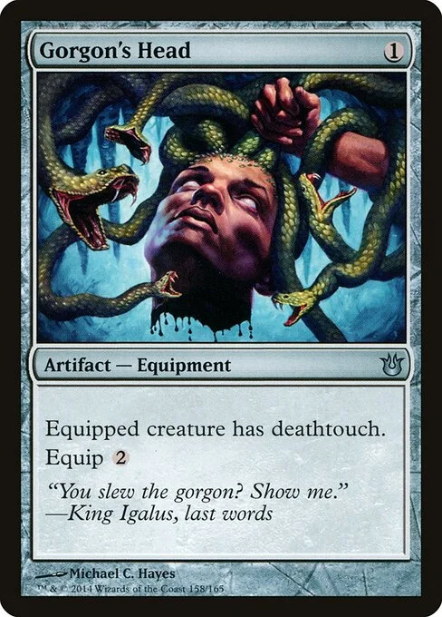 Gorgon's Head, carta Magic di tipo Artifact — Equipment illustrata da Michael C. Hayes