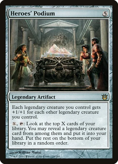 Heroes' Podium, carta Magic di tipo Legendary Artifact illustrata da Willian Murai