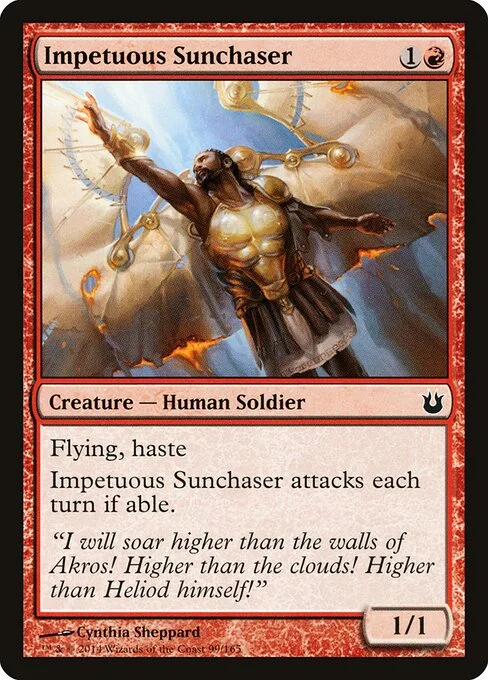 Impetuous Sunchaser, carta Magic di tipo Creature — Human Soldier illustrata da Cynthia Sheppard