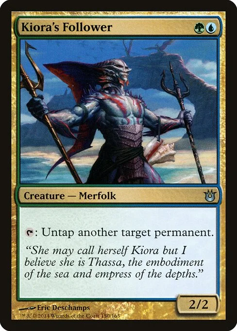 Kiora's Follower, carta Magic di tipo Creature — Merfolk illustrata da Eric Deschamps