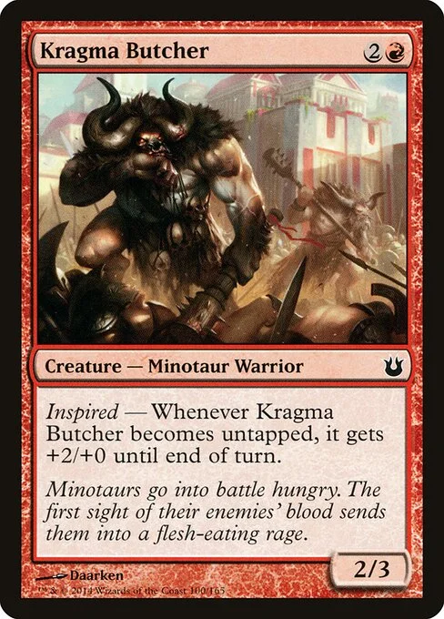 Kragma Butcher, carta Magic di tipo Creature — Minotaur Warrior illustrata da Daarken
