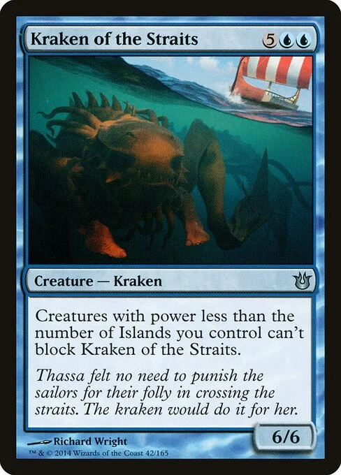 Kraken of the Straits, carta Magic di tipo Creature — Kraken illustrata da Richard Wright