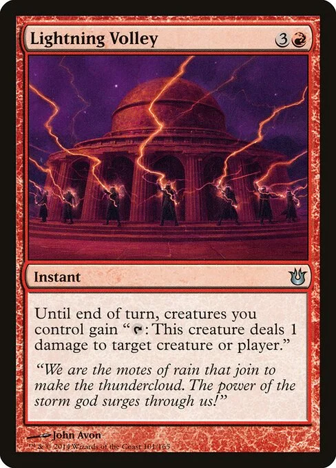 Lightning Volley, carta Magic di tipo Instant illustrata da John Avon