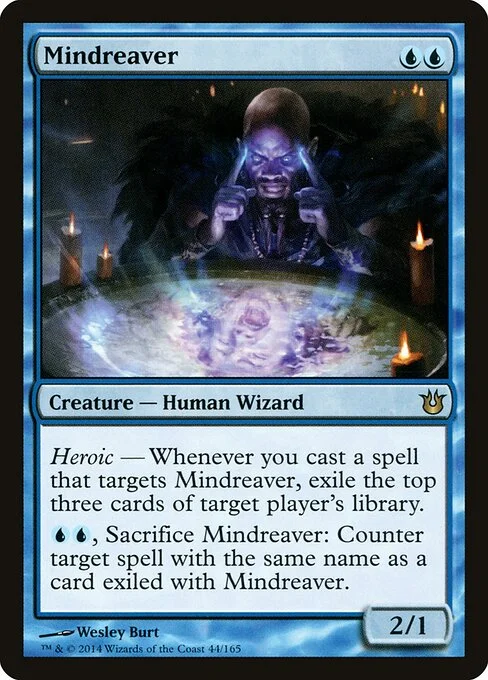 Mindreaver, carta Magic di tipo Creature — Human Wizard illustrata da Wesley Burt