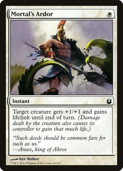 Mortal's Ardor, carta Magic di tipo Instant illustrata da Kev Walker