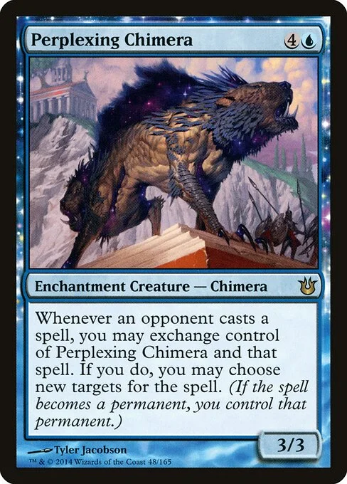 Perplexing Chimera, carta Magic di tipo Enchantment Creature — Chimera illustrata da Tyler Jacobson