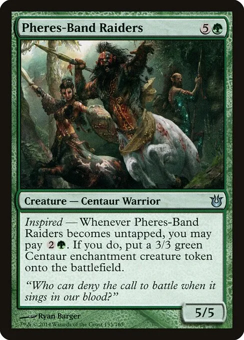 Pheres-Band Raiders, carta Magic di tipo Creature — Centaur Warrior illustrata da Ryan Barger