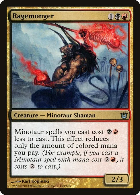 Ragemonger, carta Magic di tipo Creature — Minotaur Shaman illustrata da Karl Kopinski