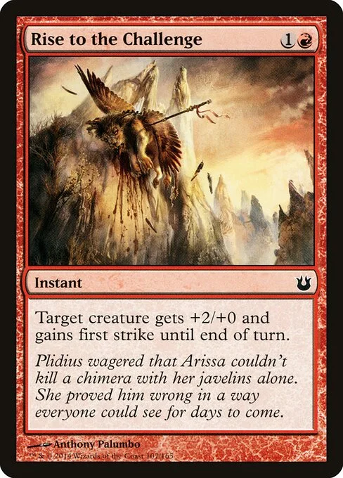 Rise to the Challenge, carta Magic di tipo Instant illustrata da Anthony Palumbo