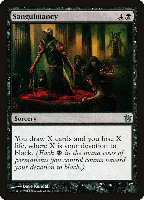 Sanguimancy, carta Magic di tipo Sorcery illustrata da Dave Kendall