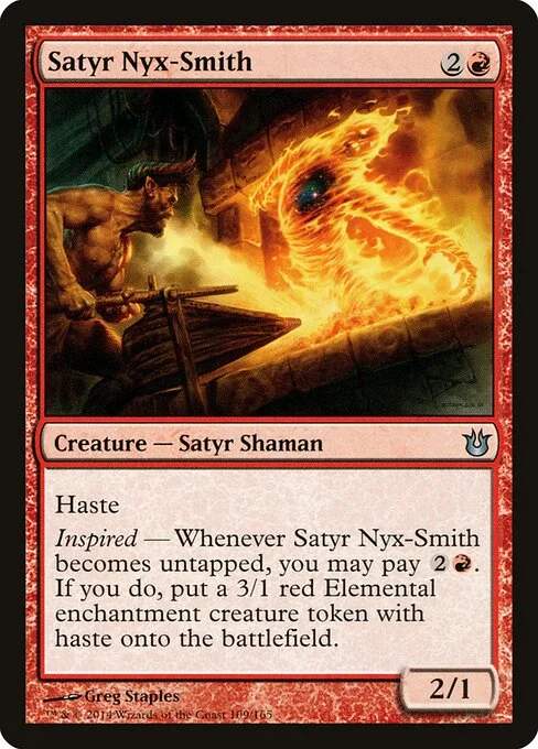 Satyr Nyx-Smith, carta Magic di tipo Creature — Satyr Shaman illustrata da Greg Staples