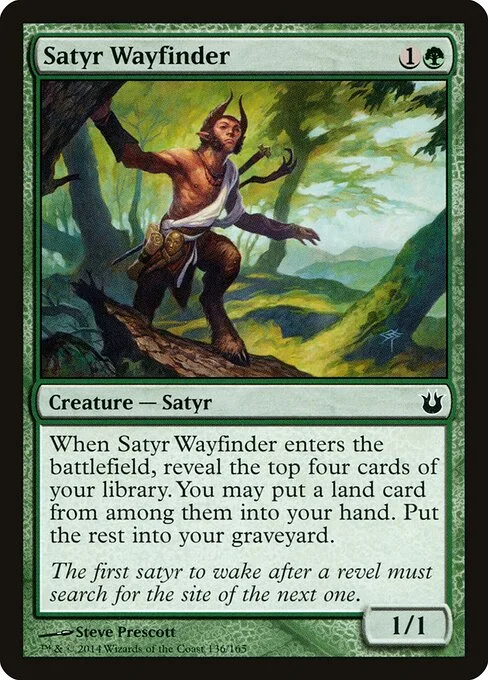 Satyr Wayfinder, carta Magic di tipo Creature — Satyr illustrata da Steve Prescott