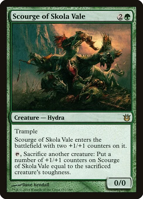 Scourge of Skola Vale, carta Magic di tipo Creature — Hydra illustrata da Dave Kendall