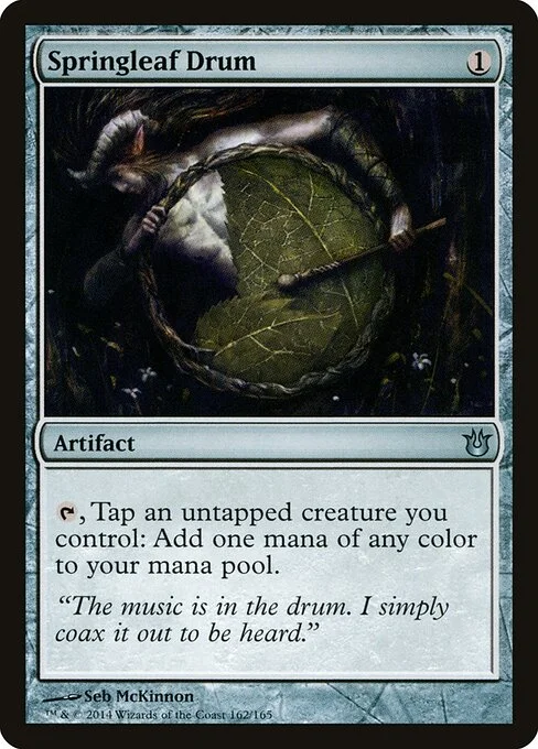 Springleaf Drum, carta Magic di tipo Artifact illustrata da Seb McKinnon
