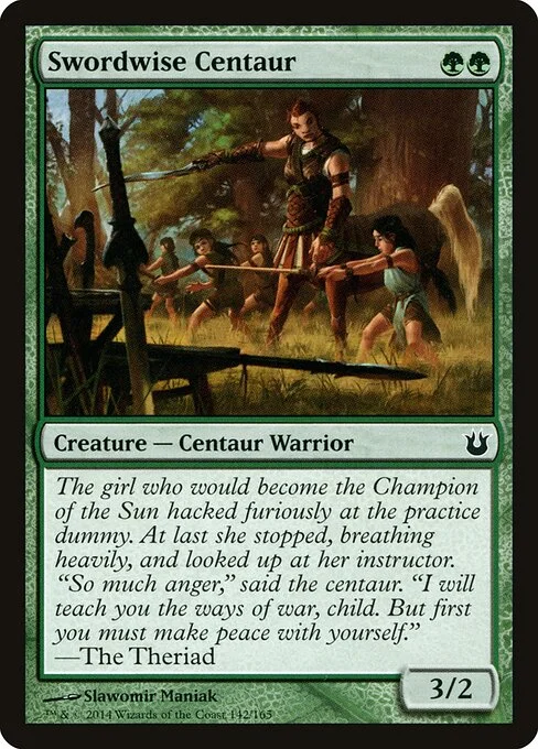 Swordwise Centaur, carta Magic di tipo Creature — Centaur Warrior illustrata da Slawomir Maniak
