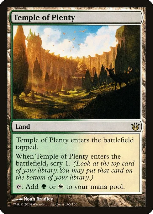 Temple of Plenty, carta Magic di tipo Land illustrata da Noah Bradley