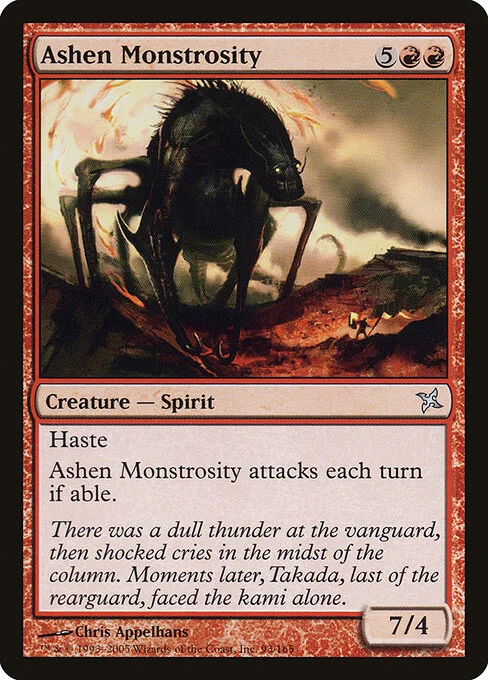 Ashen Monstrosity, carta Magic di tipo Creature — Spirit illustrata da Chris Appelhans
