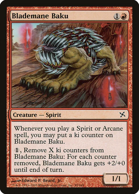 Blademane Baku, carta Magic di tipo Creature — Spirit illustrata da Edward P. Beard, Jr.