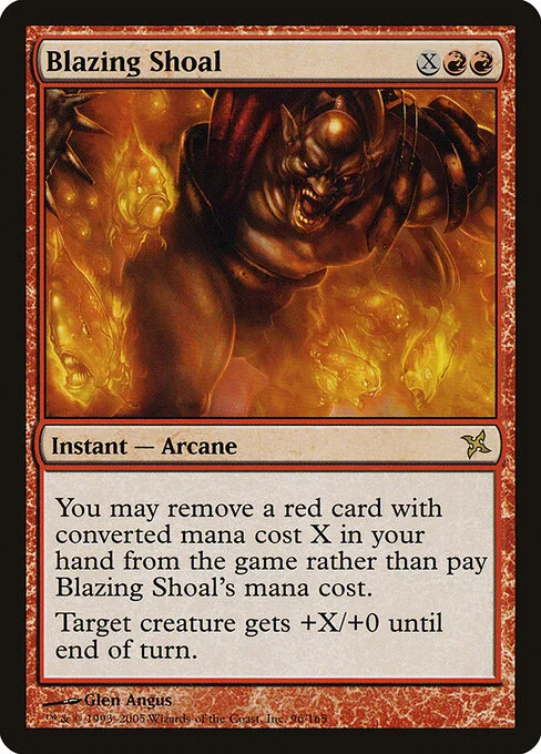 Blazing Shoal, carta Magic di tipo Instant — Arcane illustrata da Glen Angus