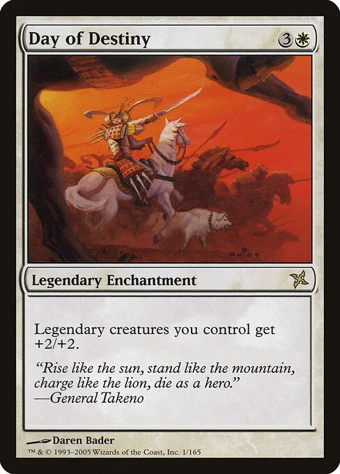 Day of Destiny, carta Magic di tipo Legendary Enchantment illustrata da Daren Bader