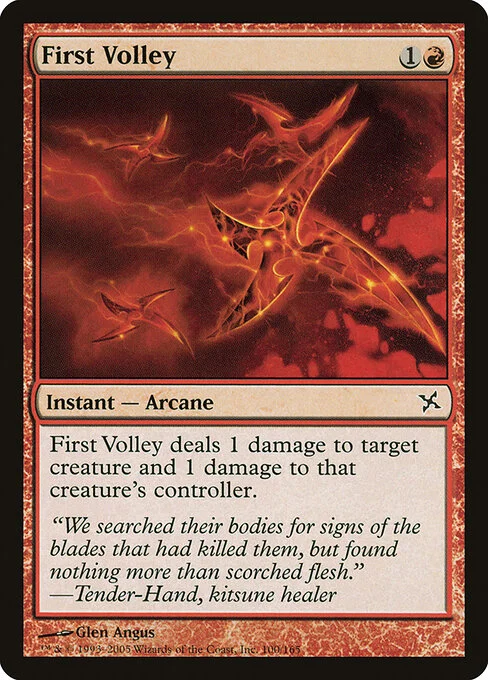 First Volley, carta Magic di tipo Instant — Arcane illustrata da Glen Angus