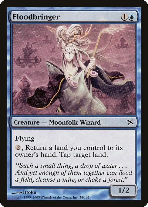 Floodbringer, carta Magic di tipo Creature — Moonfolk Wizard illustrata da Ittoku