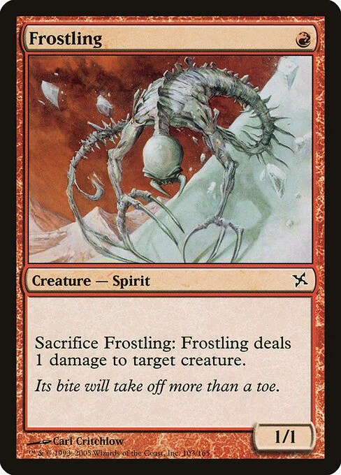 Frostling, carta Magic di tipo Creature — Spirit illustrata da Carl Critchlow
