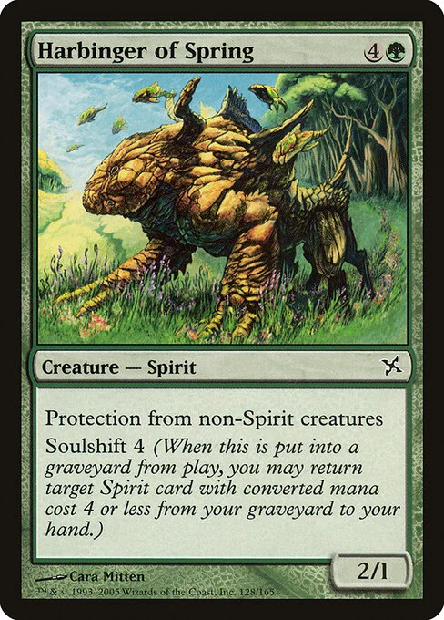 Harbinger of Spring, carta Magic di tipo Creature — Spirit illustrata da Cara Mitten