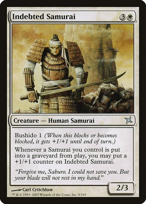 Indebted Samurai, carta Magic di tipo Creature — Human Samurai illustrata da Carl Critchlow