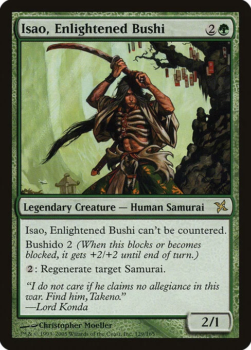 Isao, Enlightened Bushi, carta Magic di tipo Legendary Creature — Human Samurai illustrata da Christopher Moeller