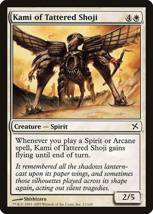 Kami of Tattered Shoji, carta Magic di tipo Creature — Spirit illustrata da Shishizaru