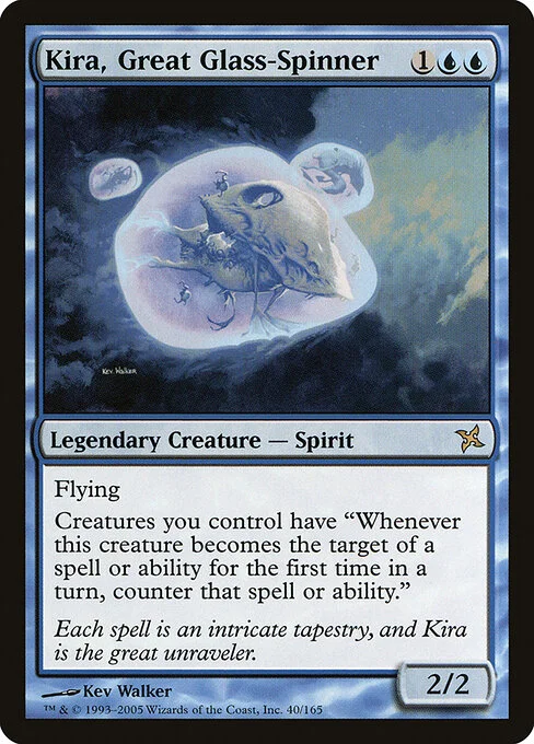 Kira, Great Glass-Spinner, carta Magic di tipo Legendary Creature — Spirit illustrata da Kev Walker