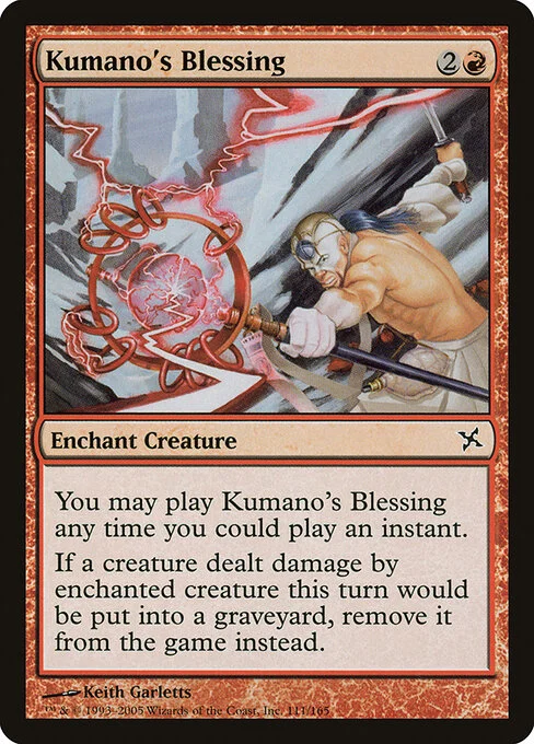 Kumano's Blessing, carta Magic di tipo Enchantment — Aura illustrata da Keith Garletts