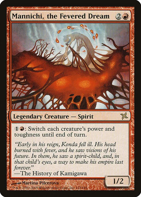Mannichi, the Fevered Dream, carta Magic di tipo Legendary Creature — Spirit illustrata da Martina Pilcerova