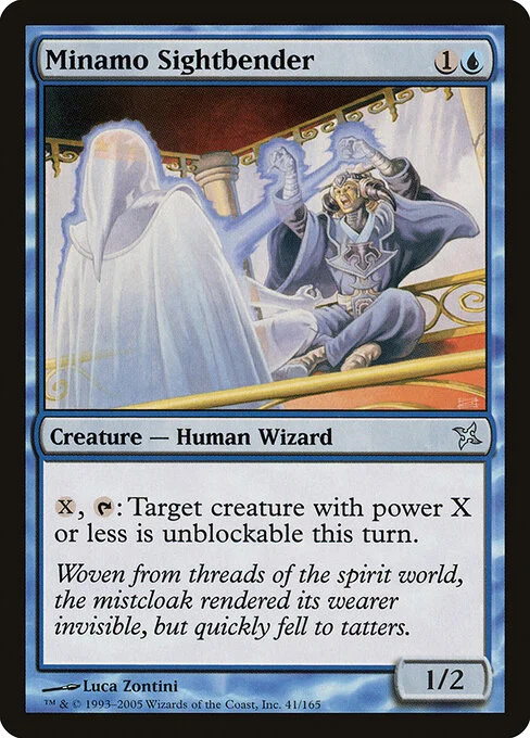 Minamo Sightbender, carta Magic di tipo Creature — Human Wizard illustrata da Luca Zontini