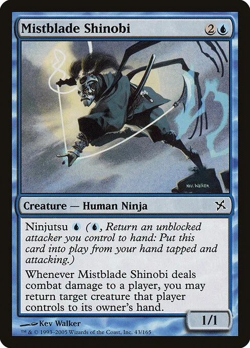 Mistblade Shinobi, carta Magic di tipo Creature — Human Ninja illustrata da Kev Walker