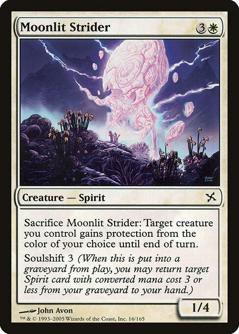 Moonlit Strider, carta Magic di tipo Creature — Spirit illustrata da John Avon