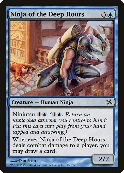 Ninja of the Deep Hours, carta Magic di tipo Creature — Human Ninja illustrata da Dan Murayama Scott