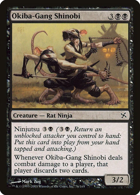 Okiba-Gang Shinobi, carta Magic di tipo Creature — Rat Ninja illustrata da Mark Zug