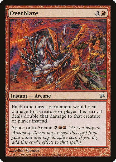 Overblaze, carta Magic di tipo Instant — Arcane illustrata da Ron Spencer