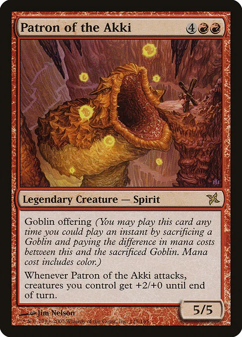 Patron of the Akki, carta Magic di tipo Legendary Creature — Spirit illustrata da Jim Nelson