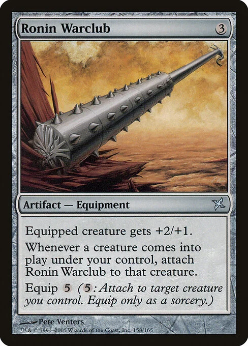 Ronin Warclub, carta Magic di tipo Artifact — Equipment illustrata da Pete Venters